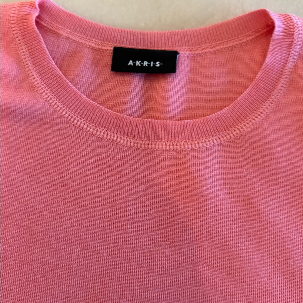 Akris Coral Pink Crew Neck Sweater - Picture 3 of 6